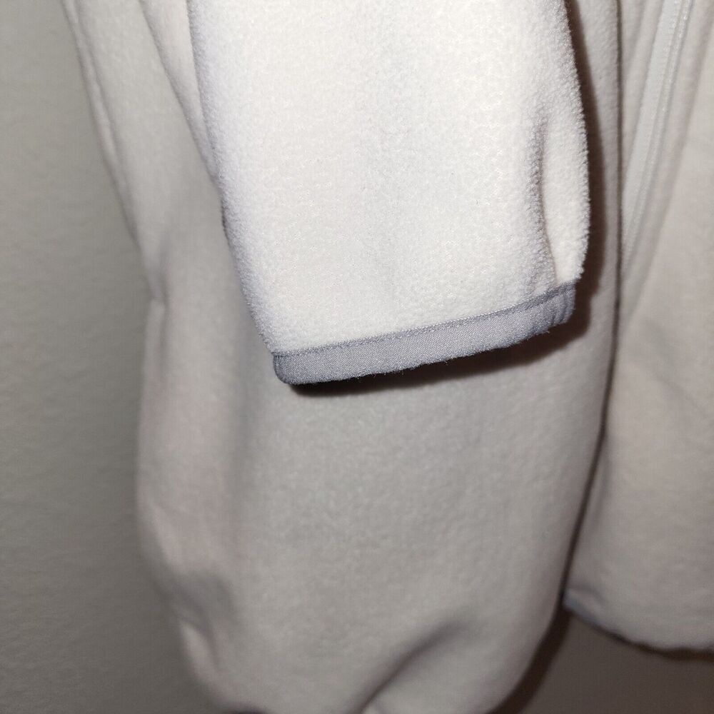 Columbia Woman's Medium Off-White Jacket Gray Trim Full Zip High Neck Pockets - Picture 8 of 10